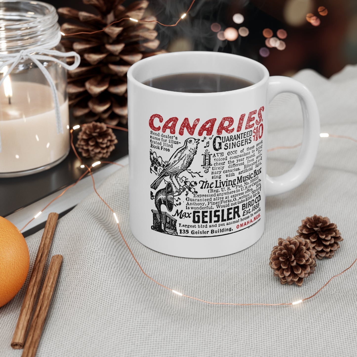 CANARIES $10 (VINTAGE OMAHA AD) Mug 11oz