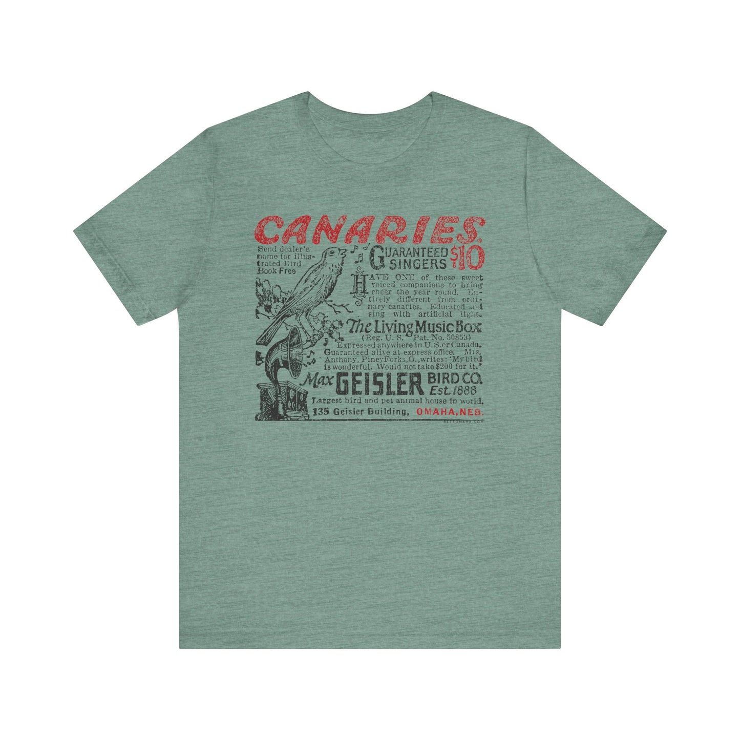 CANARIES $10 (VINTAGE OMAHA AD) Short Sleeve Tee