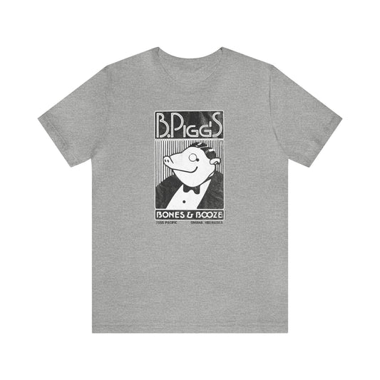 B. PIGG'S BONES & BOOZE Unisex Jersey Short Sleeve Tee