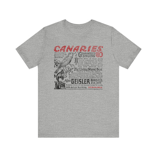 CANARIES $10 (VINTAGE OMAHA AD) Short Sleeve Tee