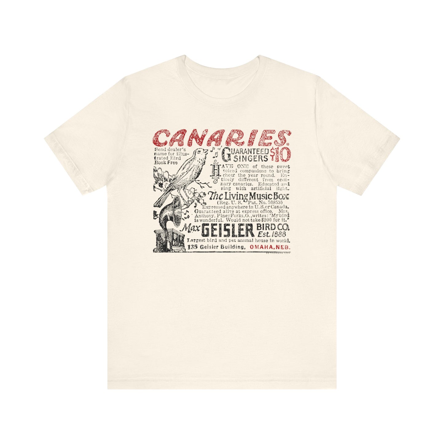 CANARIES $10 (VINTAGE OMAHA AD) Short Sleeve Tee