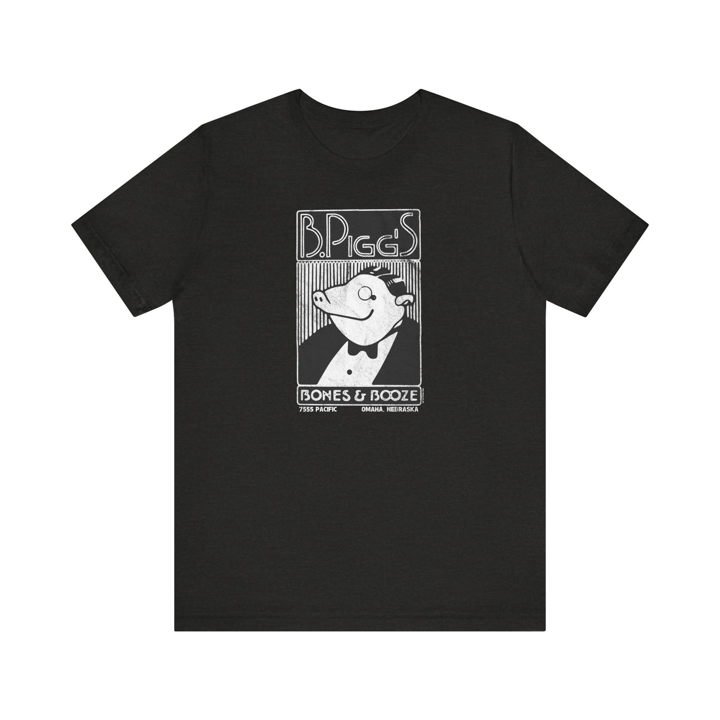 B. PIGG'S BONES & BOOZE Unisex Jersey Short Sleeve Tee