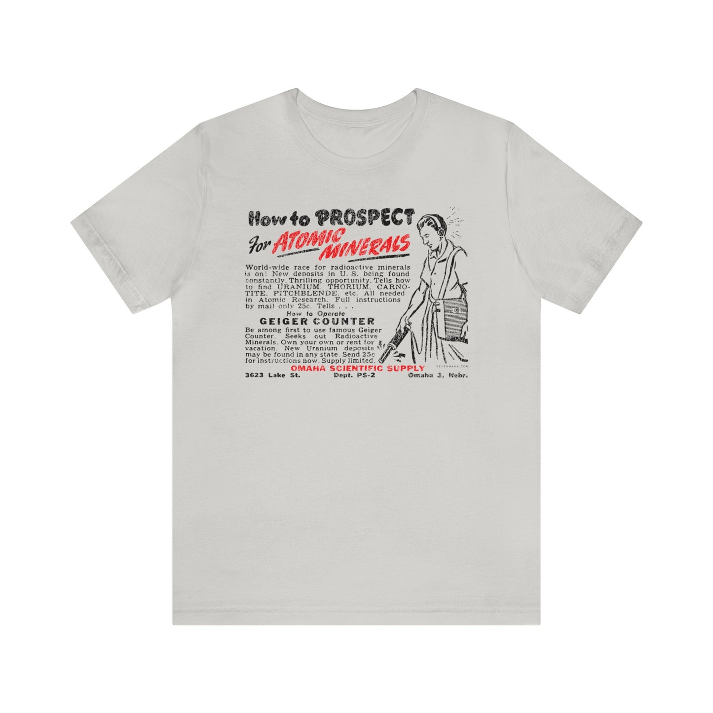 ATOMIC MINERALS (VINTAGE OMAHA AD) Short Sleeve Tee