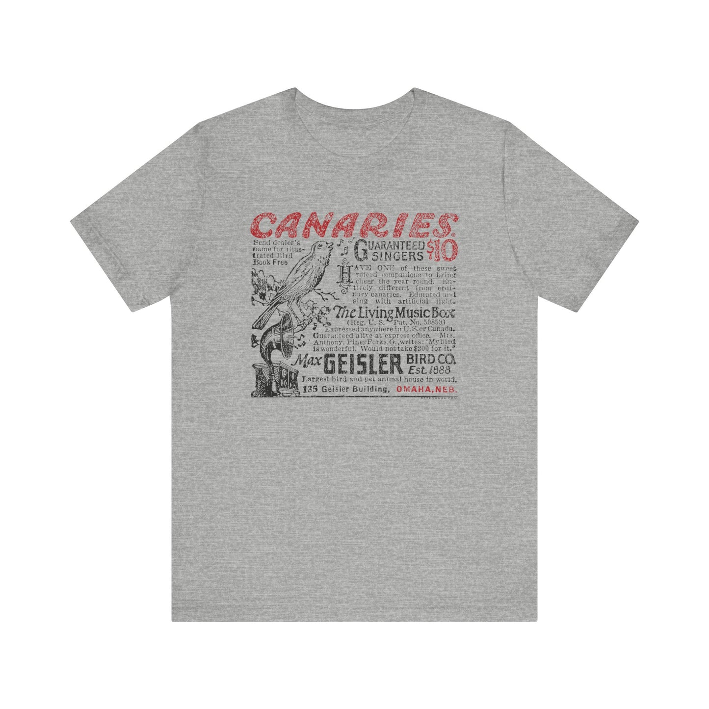 CANARIES $10 (VINTAGE OMAHA AD) Short Sleeve Tee