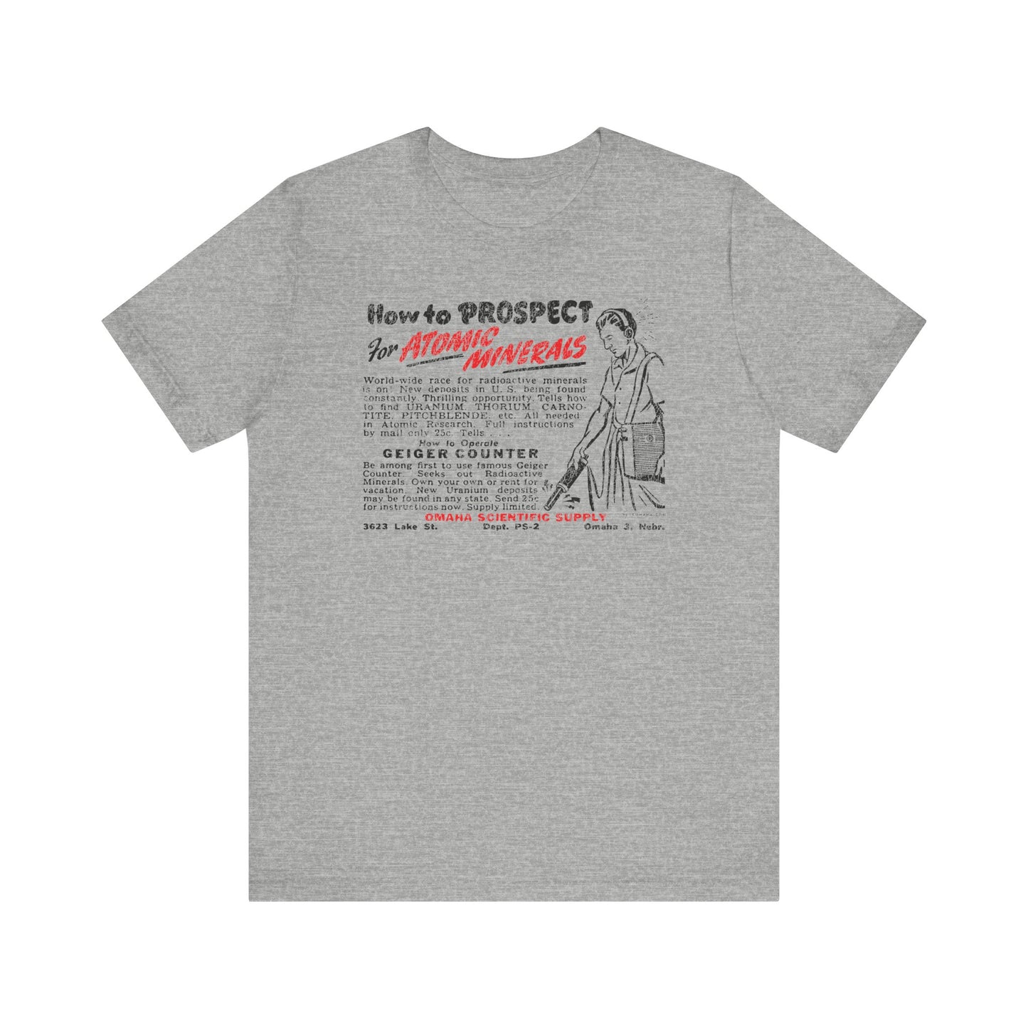 ATOMIC MINERALS (VINTAGE OMAHA AD) Short Sleeve Tee