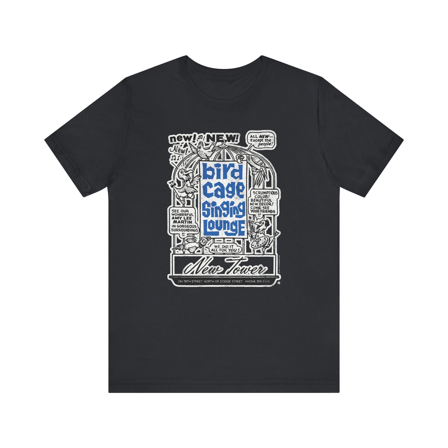 BIRD CAGE SINGING LOUNGE (NEWSPAPER AD) Short Sleeve Tee
