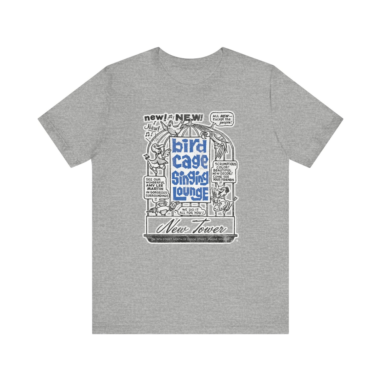 BIRD CAGE SINGING LOUNGE (NEWSPAPER AD) Short Sleeve Tee