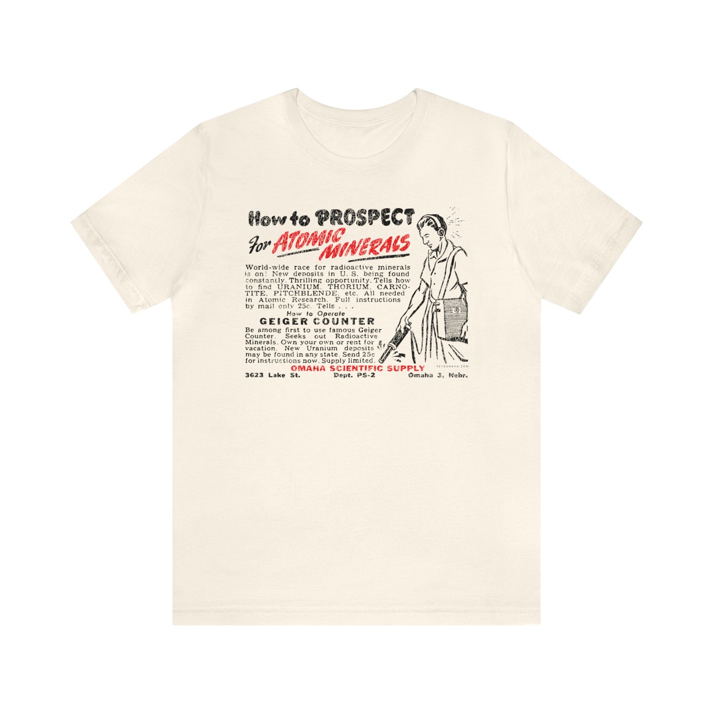 ATOMIC MINERALS (VINTAGE OMAHA AD) Short Sleeve Tee