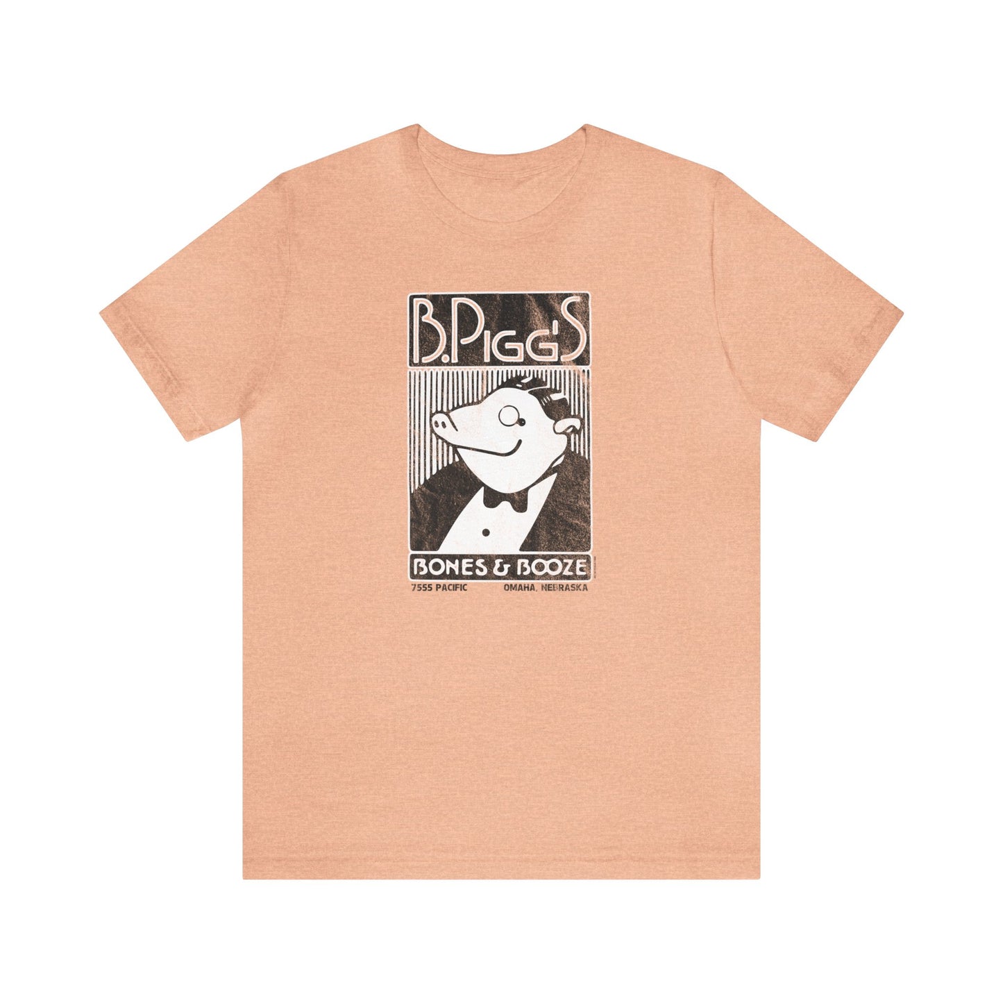 B. PIGG'S BONES & BOOZE Unisex Jersey Short Sleeve Tee