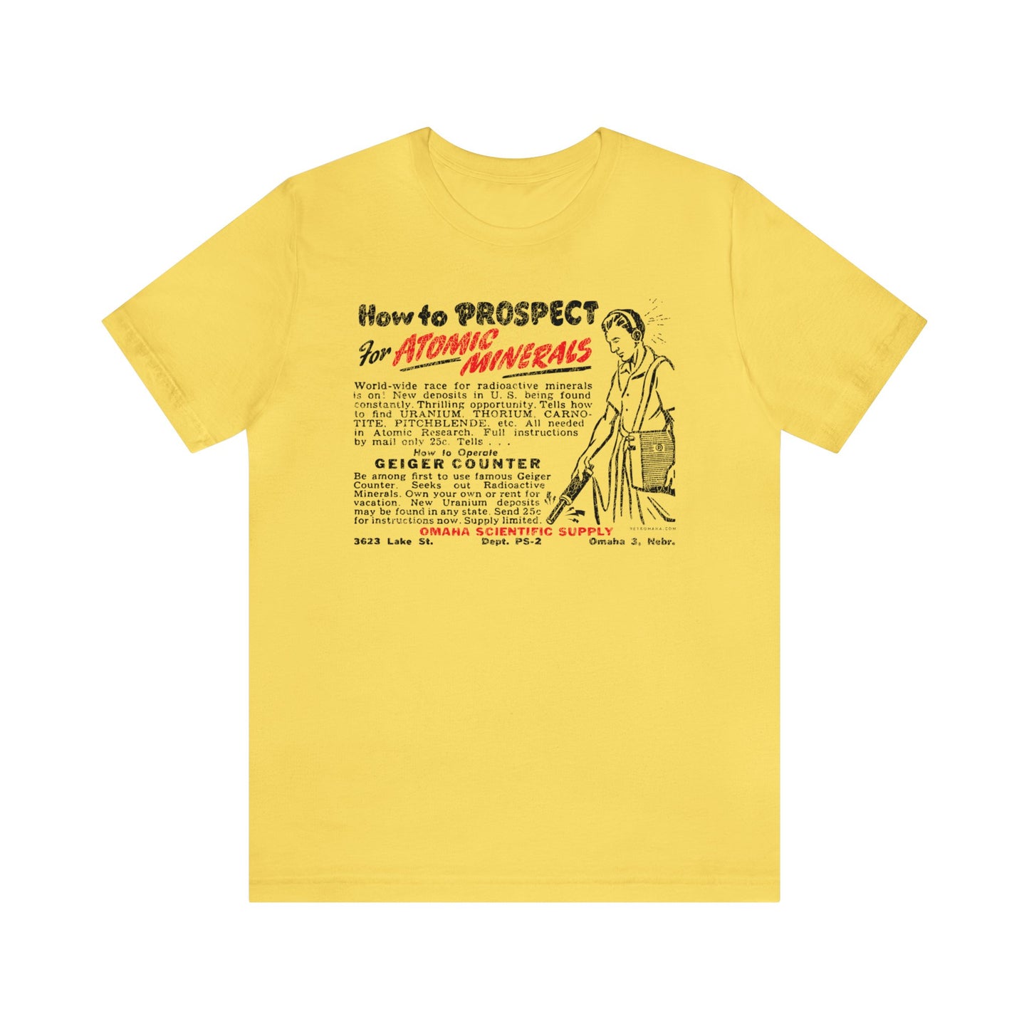 ATOMIC MINERALS (VINTAGE OMAHA AD) Short Sleeve Tee