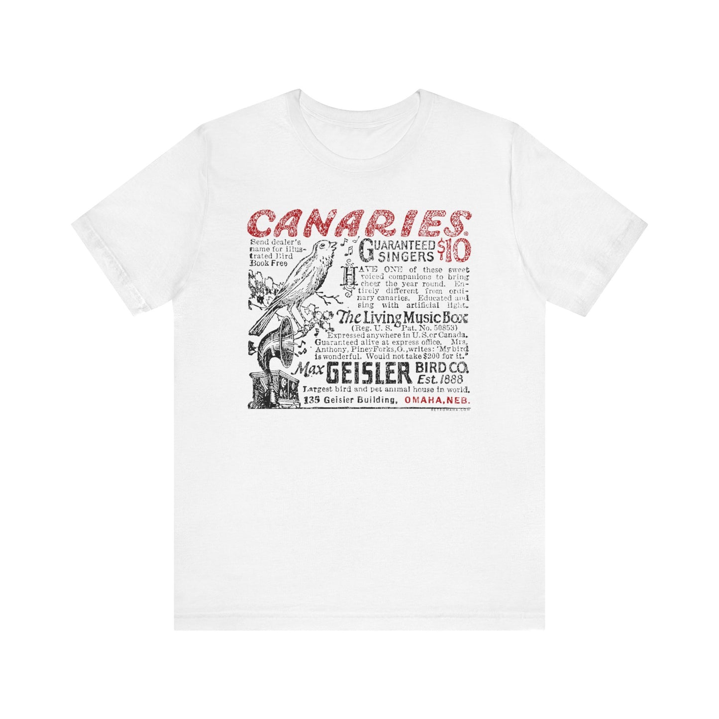 CANARIES $10 (VINTAGE OMAHA AD) Short Sleeve Tee