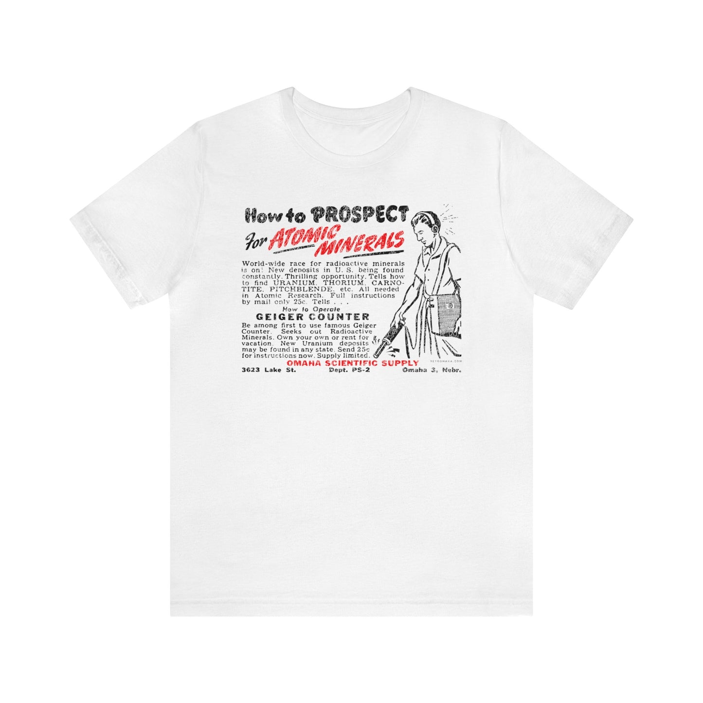 ATOMIC MINERALS (VINTAGE OMAHA AD) Short Sleeve Tee