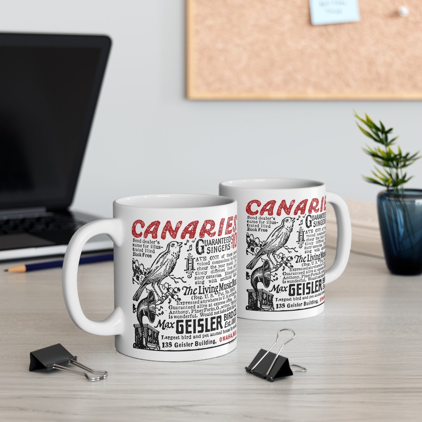 CANARIES $10 (VINTAGE OMAHA AD) Mug 11oz