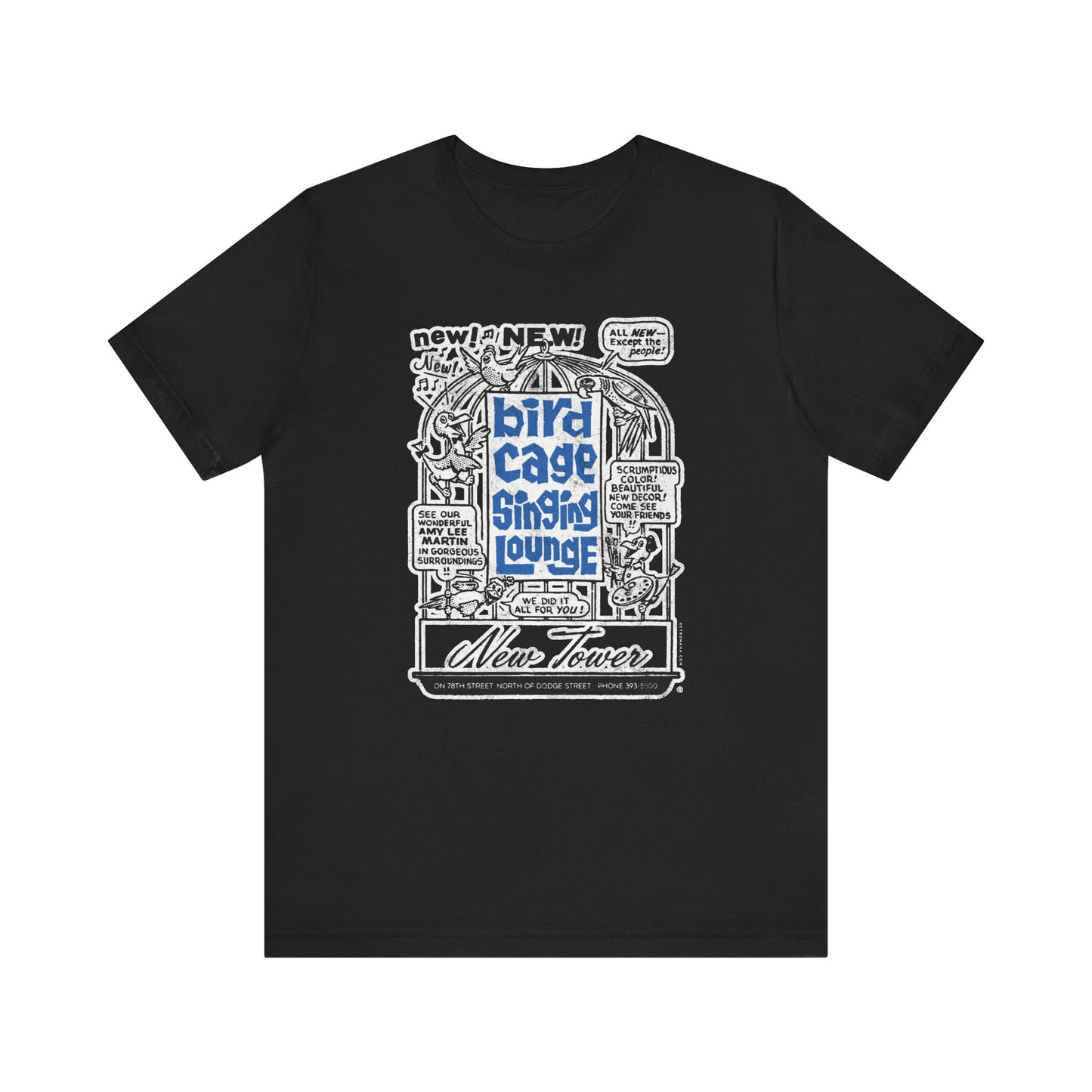 BIRD CAGE SINGING LOUNGE (NEWSPAPER AD) Short Sleeve Tee