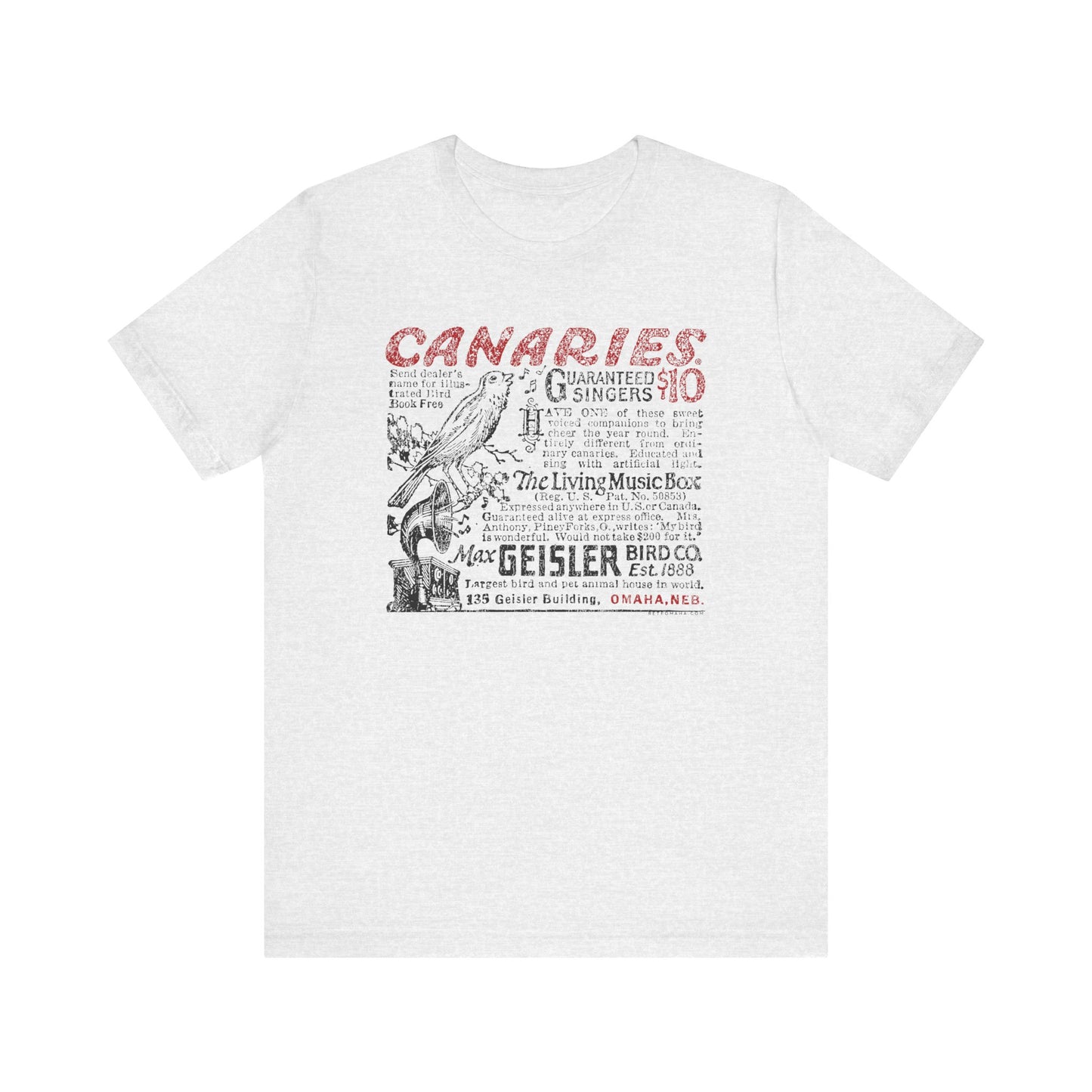 CANARIES $10 (VINTAGE OMAHA AD) Short Sleeve Tee