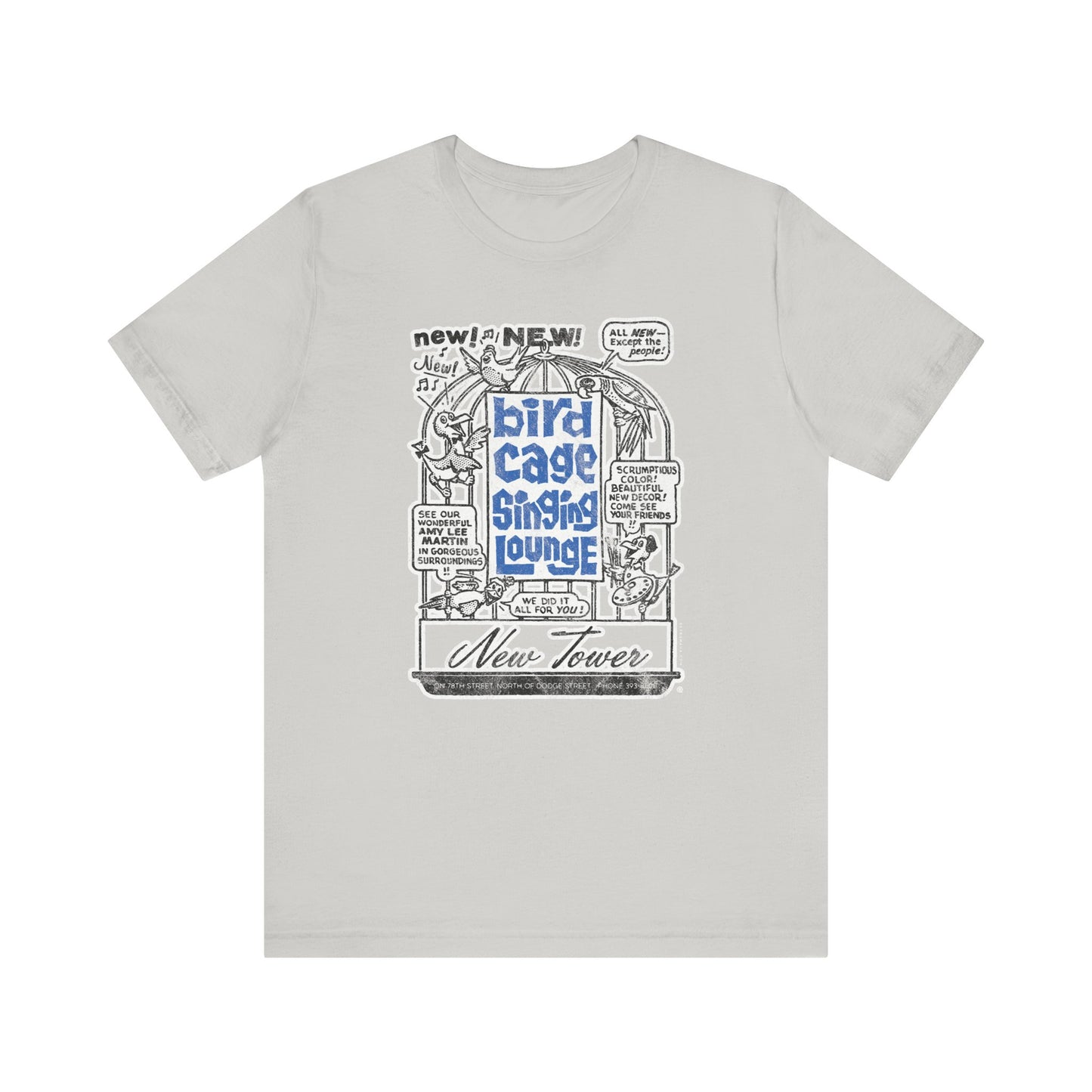 BIRD CAGE SINGING LOUNGE (NEWSPAPER AD) Short Sleeve Tee