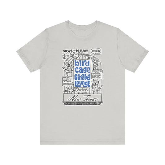 BIRD CAGE SINGING LOUNGE (NEWSPAPER AD) Short Sleeve Tee