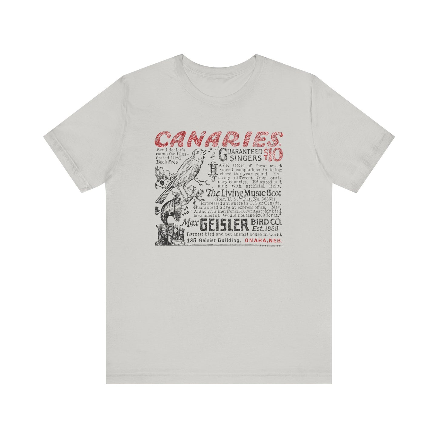CANARIES $10 (VINTAGE OMAHA AD) Short Sleeve Tee