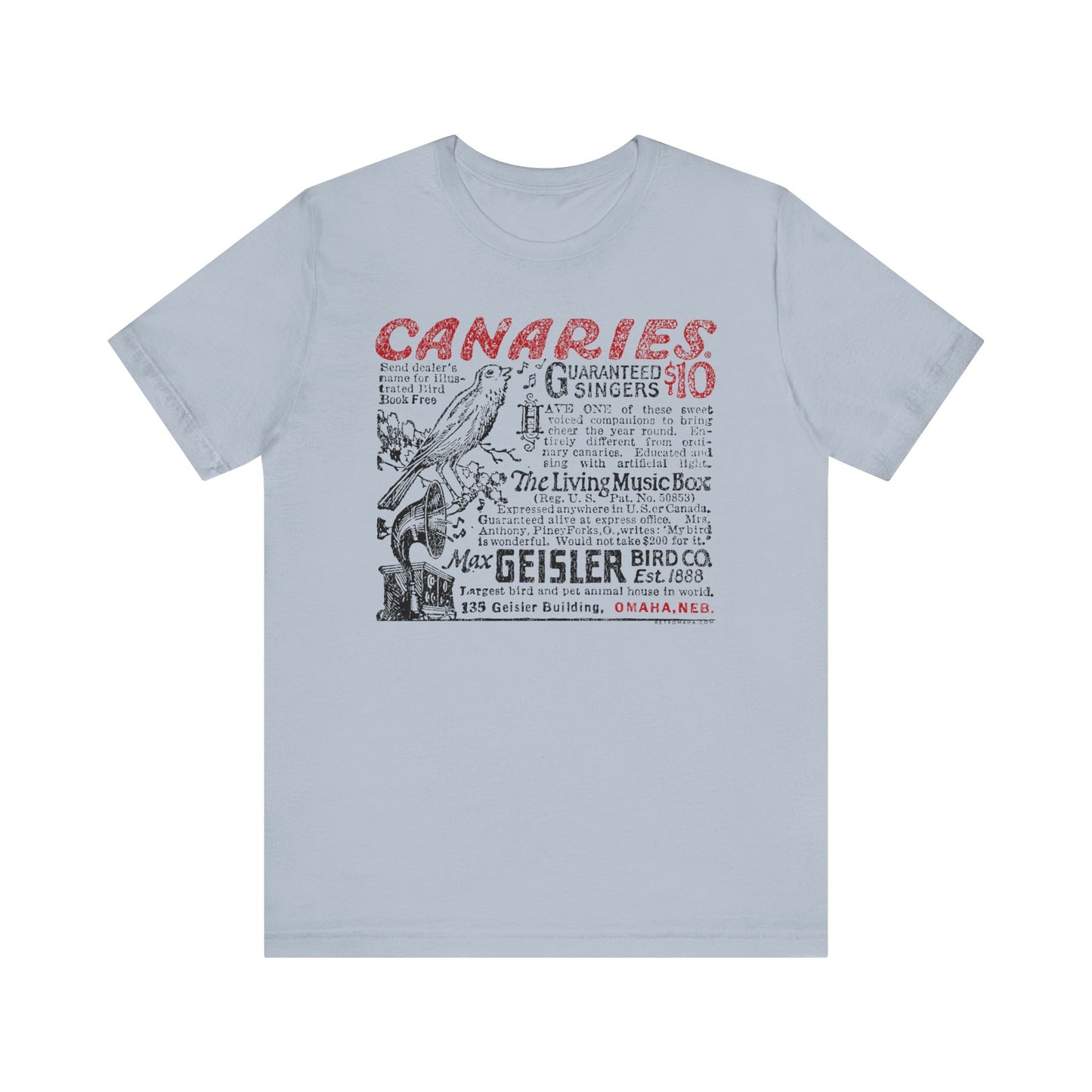 CANARIES $10 (VINTAGE OMAHA AD) Short Sleeve Tee