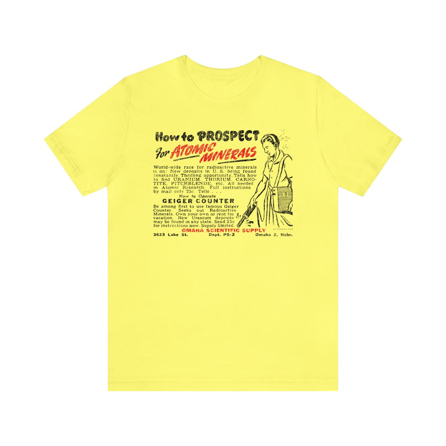 ATOMIC MINERALS (VINTAGE OMAHA AD) Short Sleeve Tee