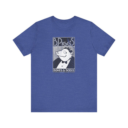 B. PIGG'S BONES & BOOZE Unisex Jersey Short Sleeve Tee