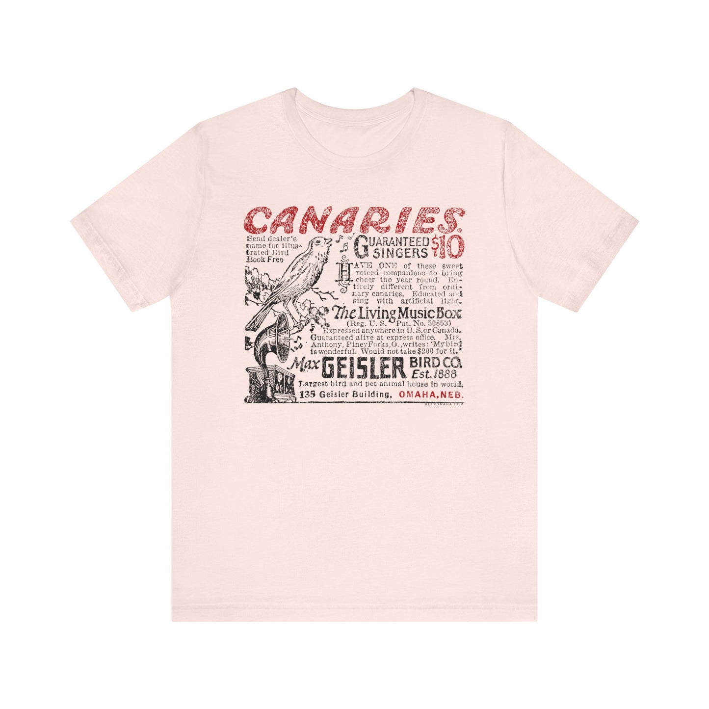 CANARIES $10 (VINTAGE OMAHA AD) Short Sleeve Tee