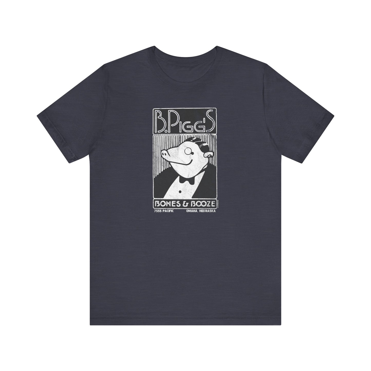 B. PIGG'S BONES & BOOZE Unisex Jersey Short Sleeve Tee