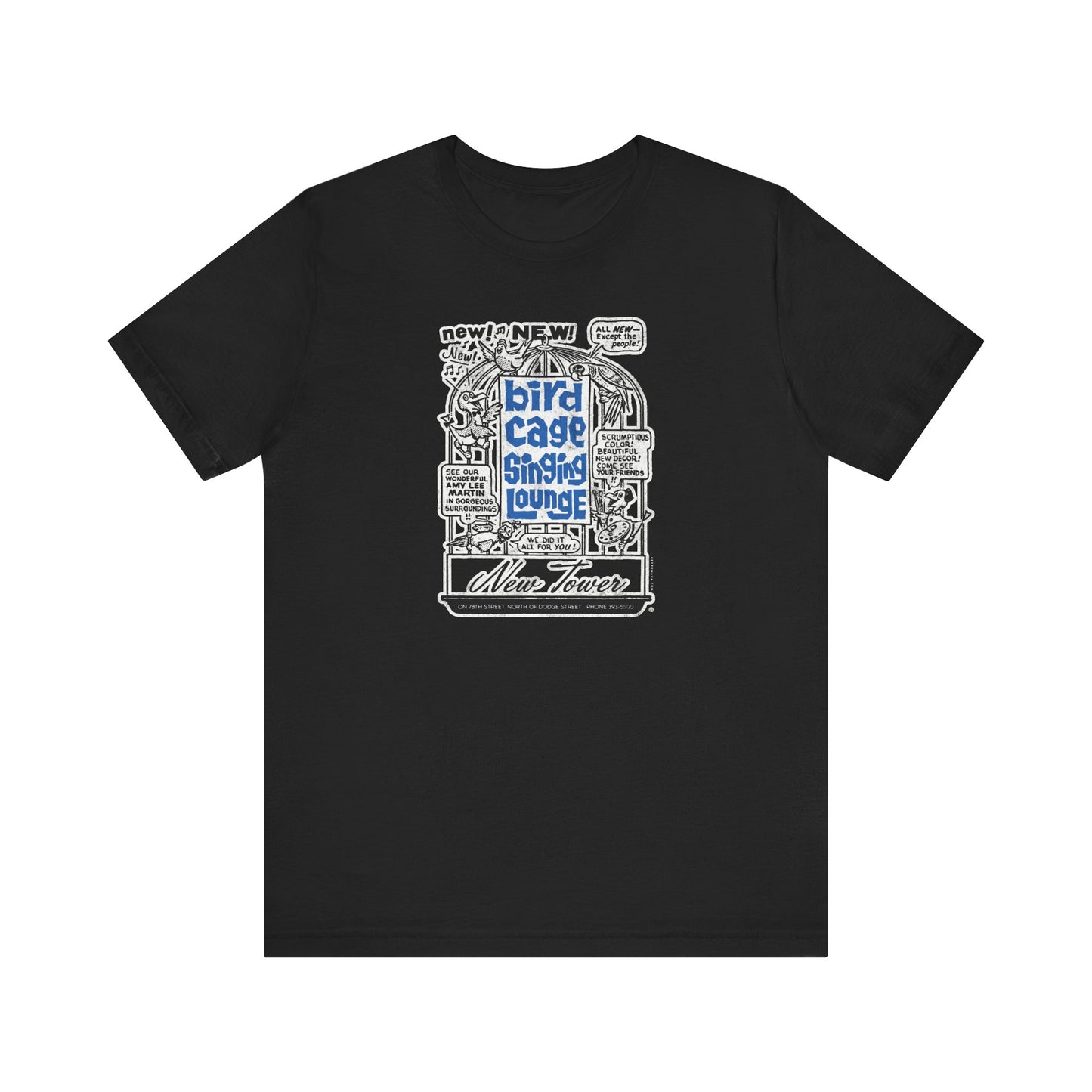 BIRD CAGE SINGING LOUNGE (NEWSPAPER AD) Short Sleeve Tee