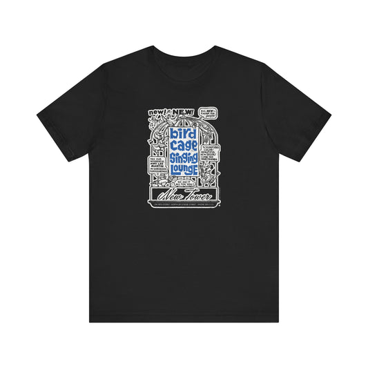 BIRD CAGE SINGING LOUNGE (NEWSPAPER AD) Short Sleeve Tee