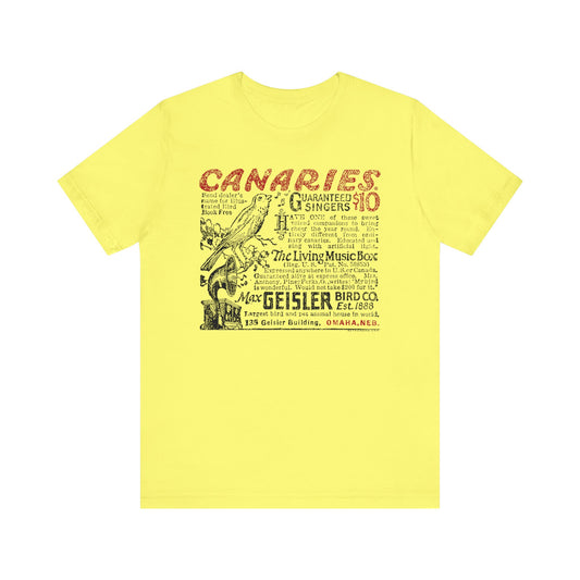 CANARIES $10 (VINTAGE OMAHA AD) Short Sleeve Tee