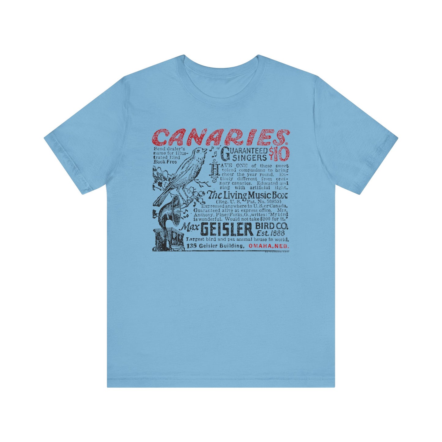 CANARIES $10 (VINTAGE OMAHA AD) Short Sleeve Tee