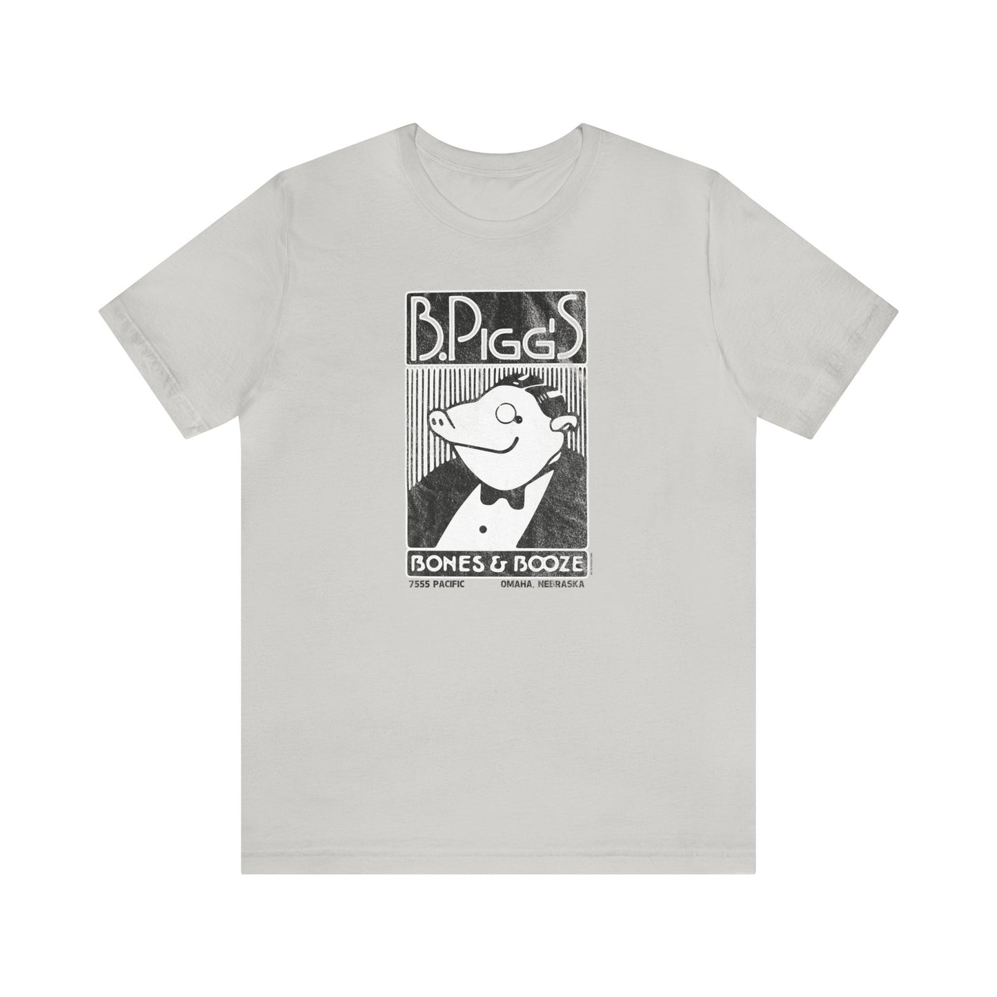 B. PIGG'S BONES & BOOZE Unisex Jersey Short Sleeve Tee