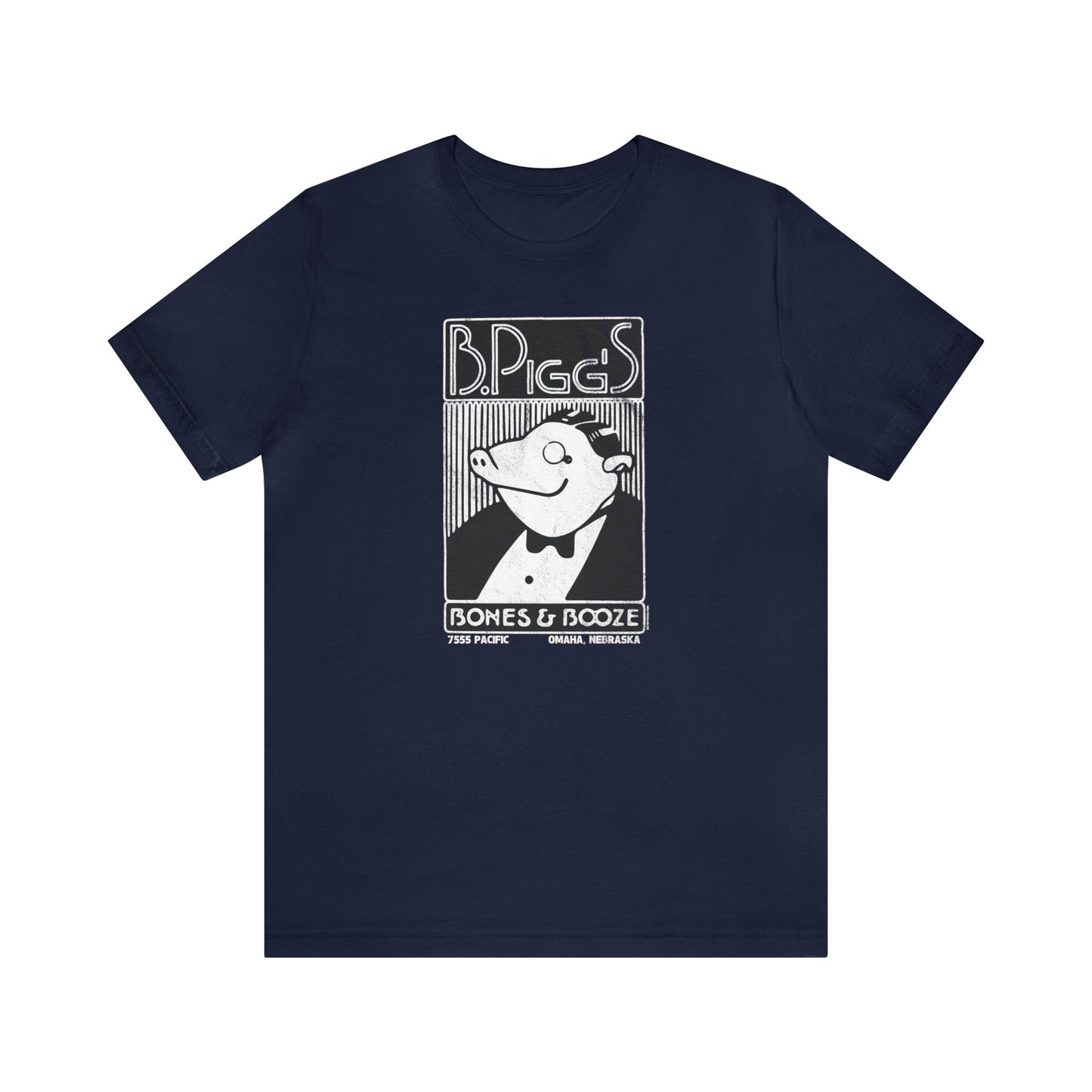 B. PIGG'S BONES & BOOZE Unisex Jersey Short Sleeve Tee