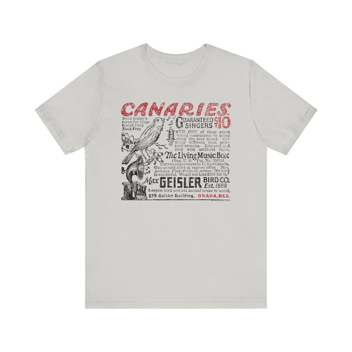 CANARIES $10 (VINTAGE OMAHA AD) Short Sleeve Tee