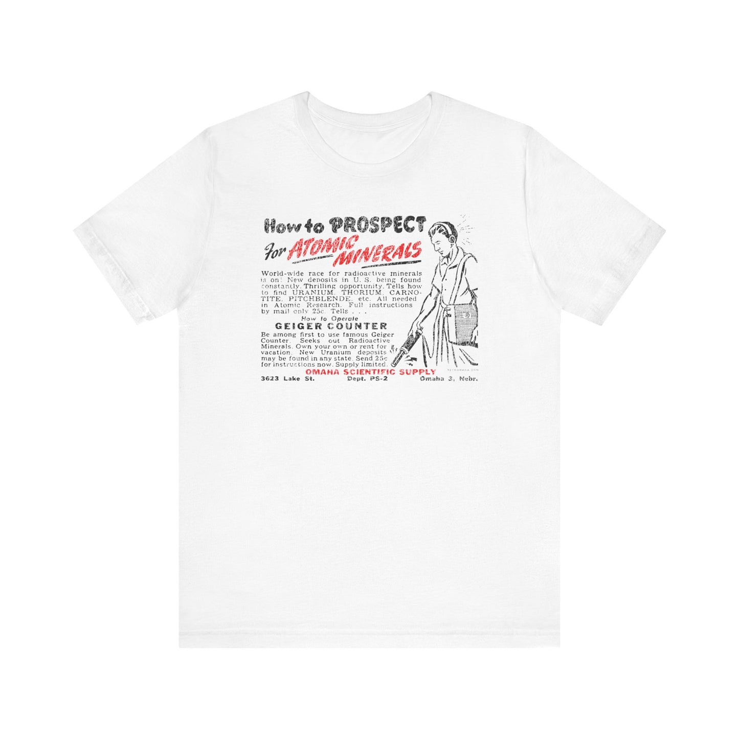 ATOMIC MINERALS (VINTAGE OMAHA AD) Short Sleeve Tee