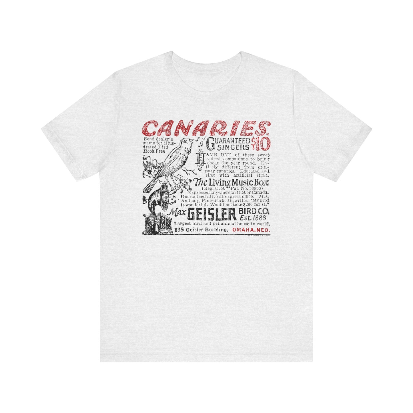 CANARIES $10 (VINTAGE OMAHA AD) Short Sleeve Tee