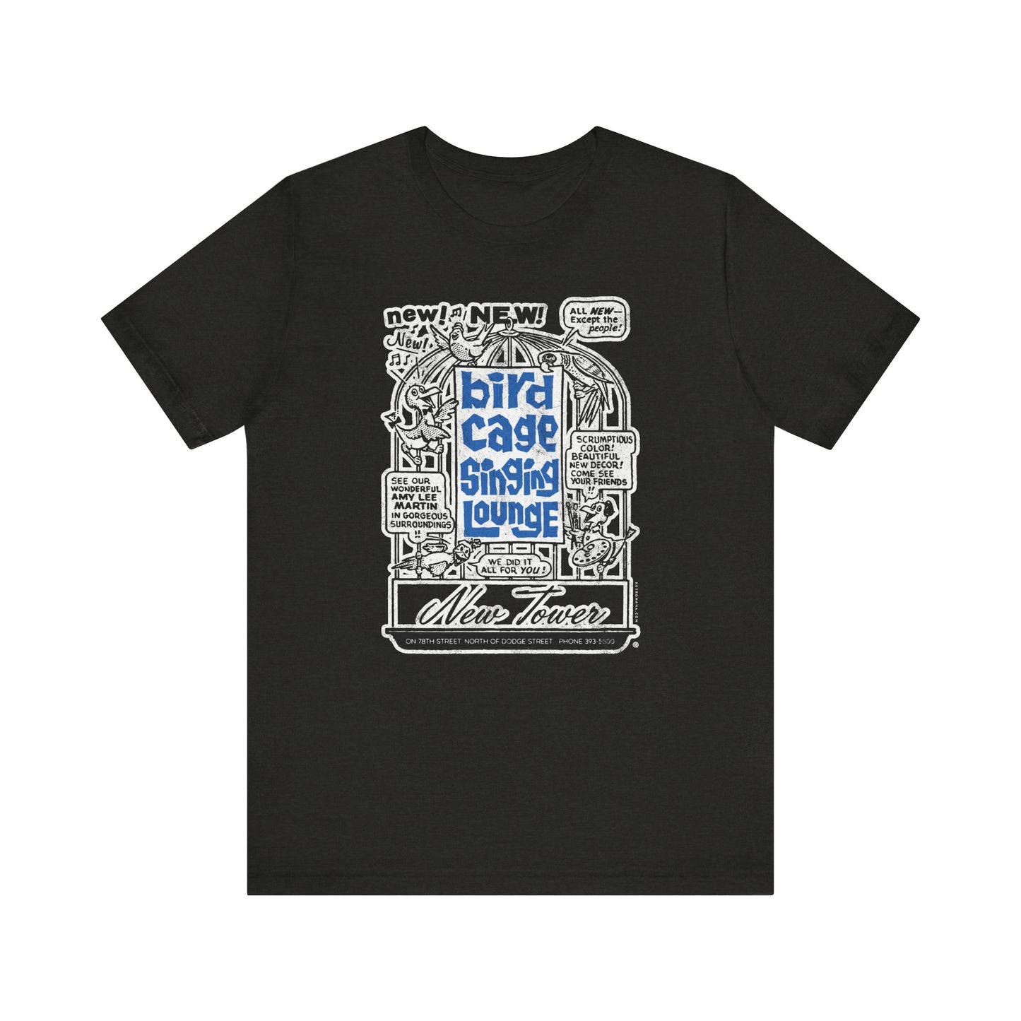 BIRD CAGE SINGING LOUNGE (NEWSPAPER AD) Short Sleeve Tee