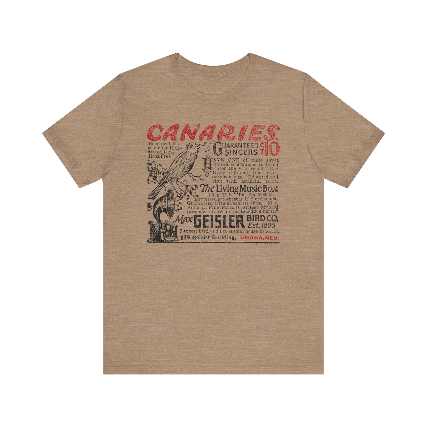 CANARIES $10 (VINTAGE OMAHA AD) Short Sleeve Tee