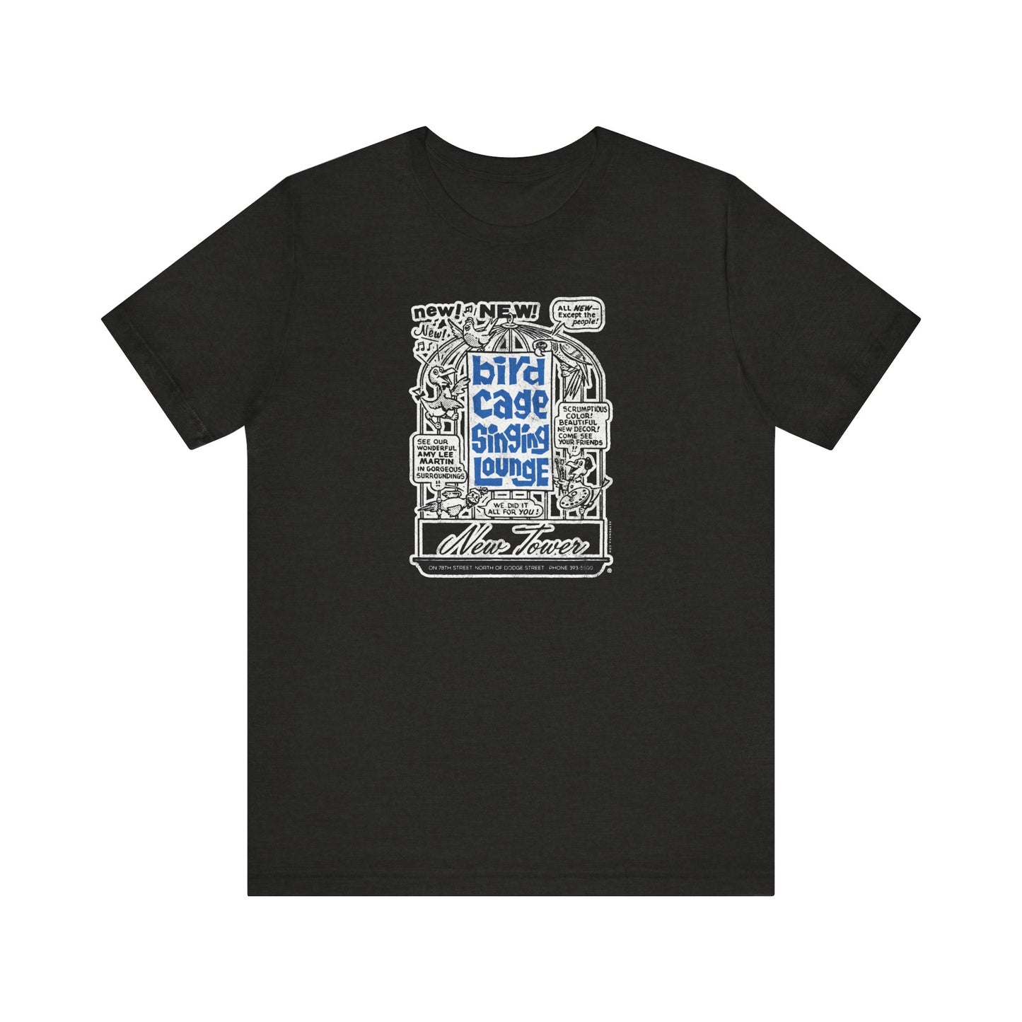 BIRD CAGE SINGING LOUNGE (NEWSPAPER AD) Short Sleeve Tee