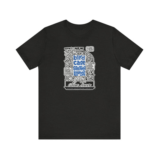 BIRD CAGE SINGING LOUNGE (NEWSPAPER AD) Short Sleeve Tee