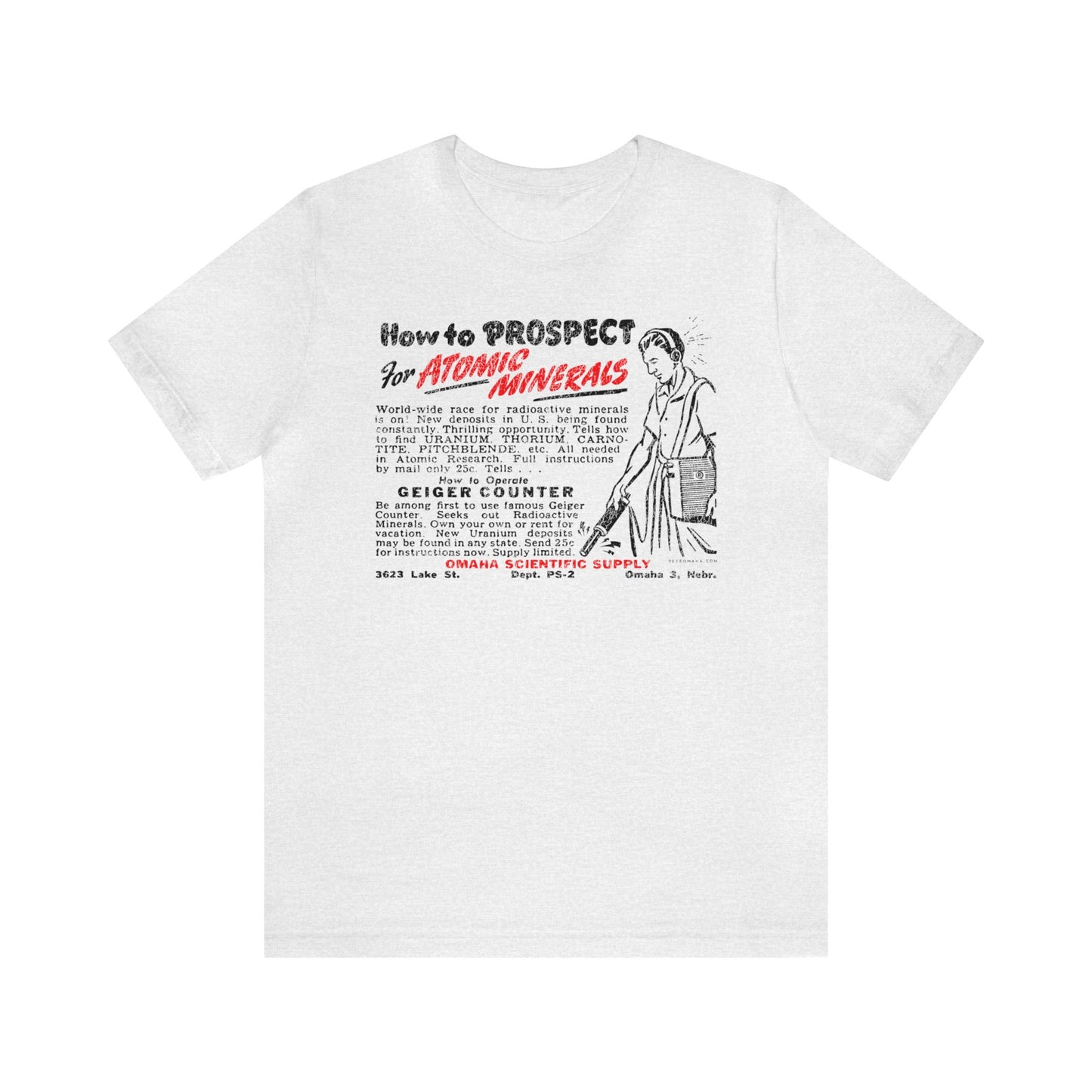 ATOMIC MINERALS (VINTAGE OMAHA AD) Short Sleeve Tee