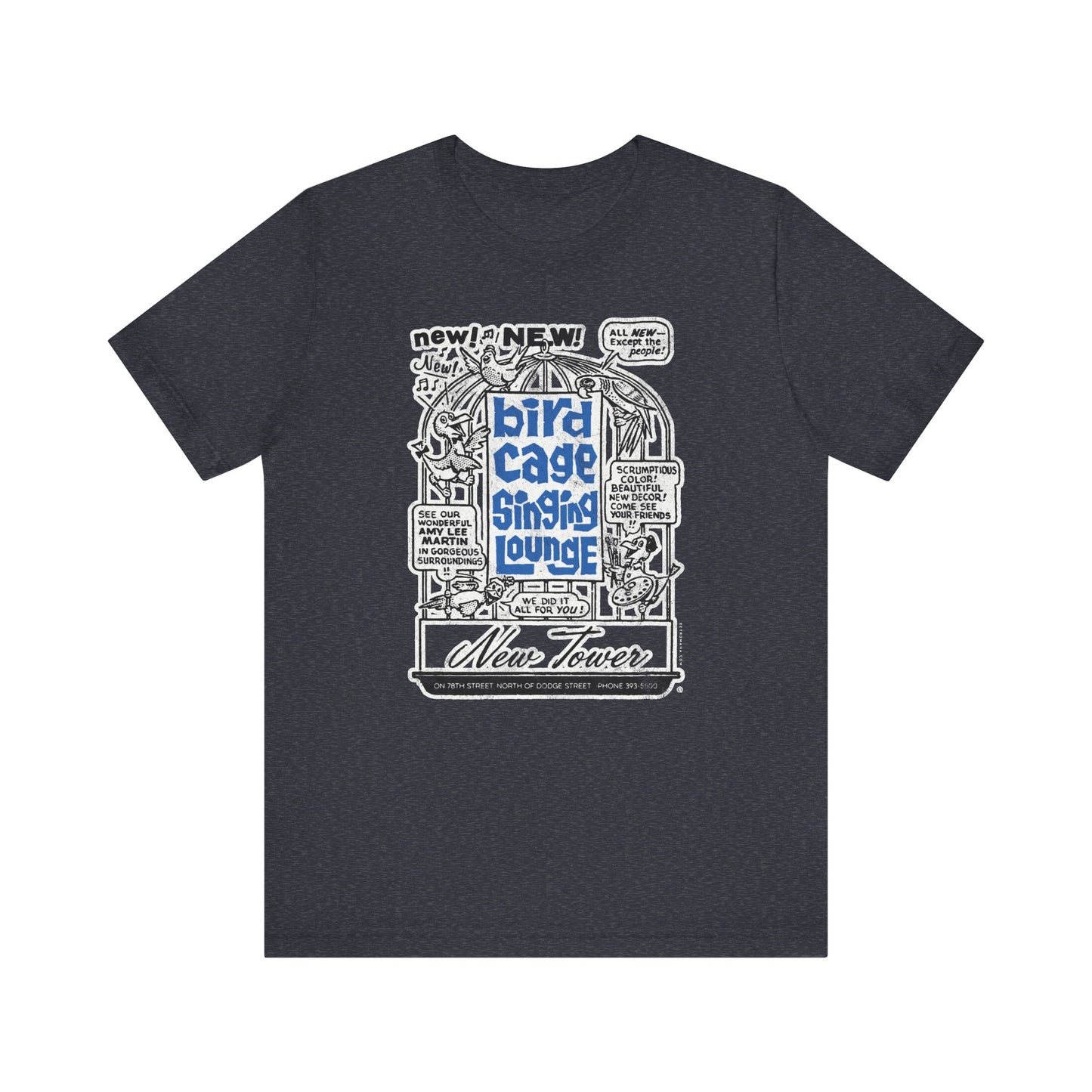 BIRD CAGE SINGING LOUNGE (NEWSPAPER AD) Short Sleeve Tee