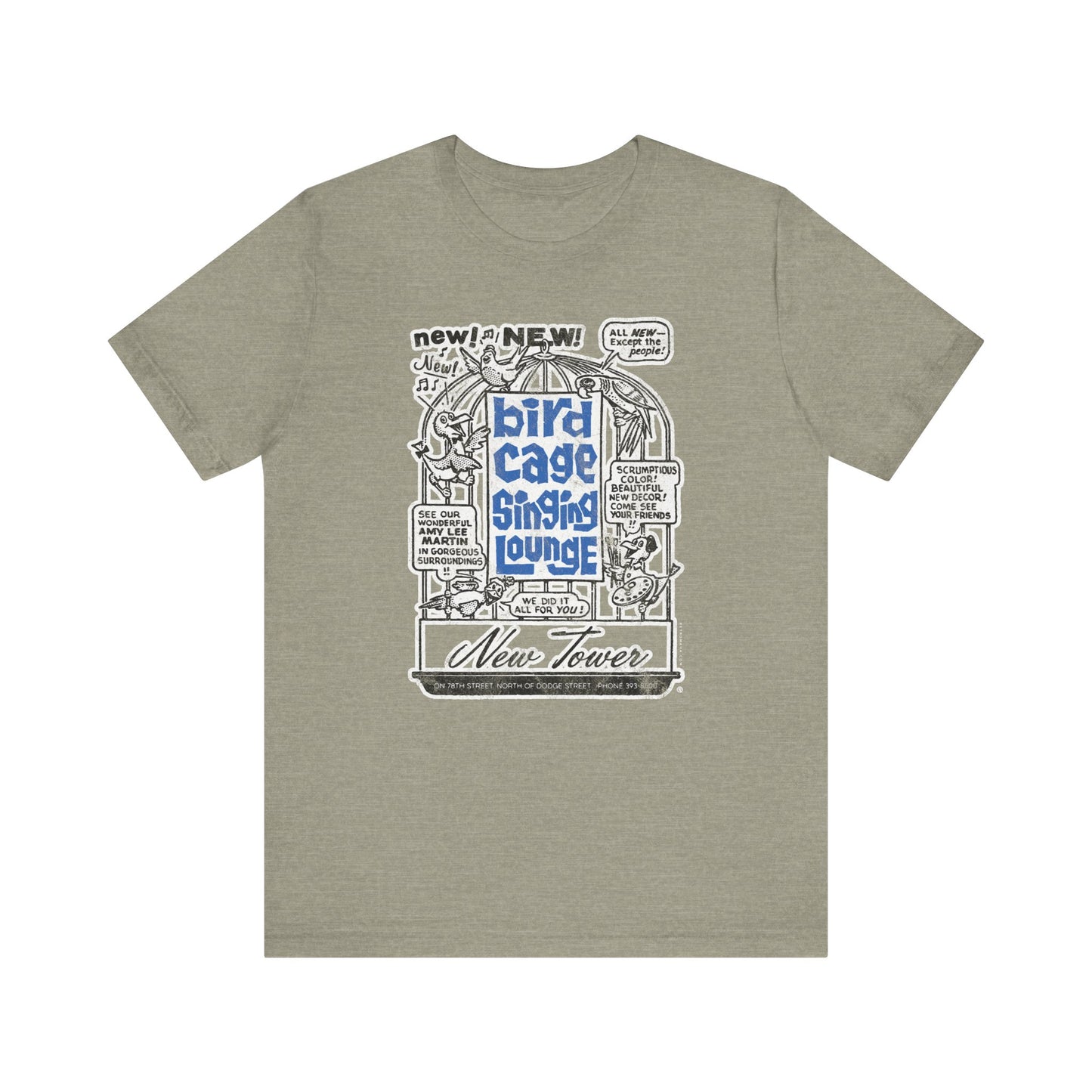 BIRD CAGE SINGING LOUNGE (NEWSPAPER AD) Short Sleeve Tee