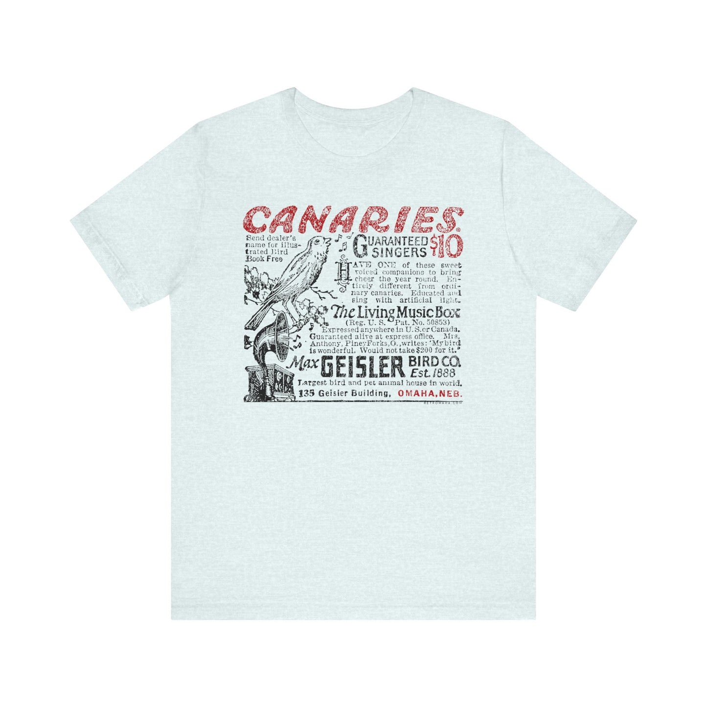 CANARIES $10 (VINTAGE OMAHA AD) Short Sleeve Tee